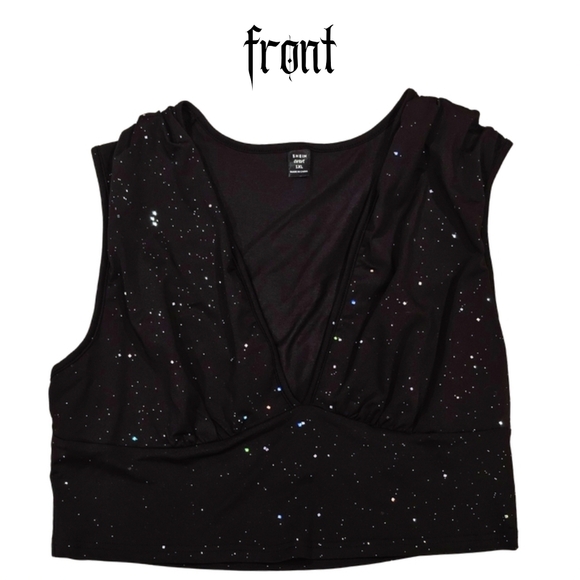 sparkly top and skirt set size 1XL in black - Picture 2 of 6